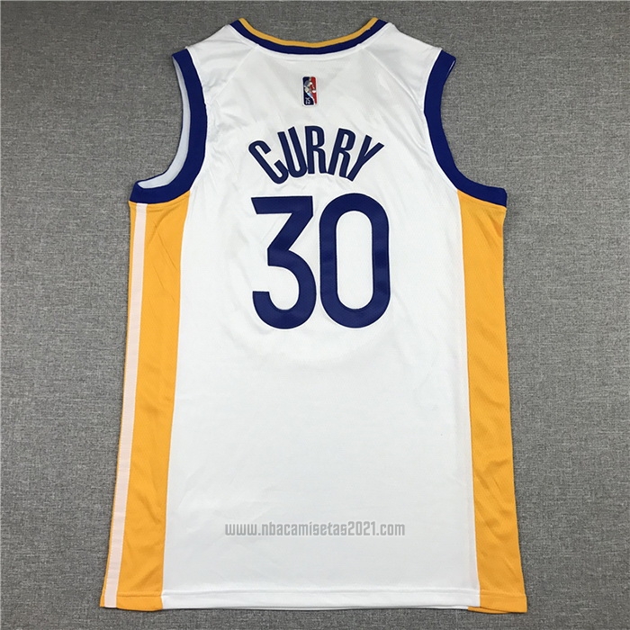 Camiseta Golden State Warriors Stephen Curry #30 Association 2021-22 Blanco